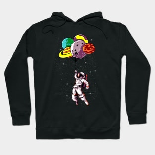 Astronaut With Balloon Planet Funny Space Space Hoodie